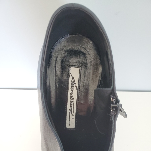 Brian Atwood Leather Platform Booties - Picture 3 of 4